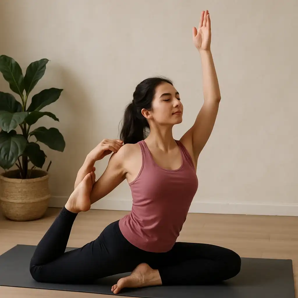 Woman in a yoga pose